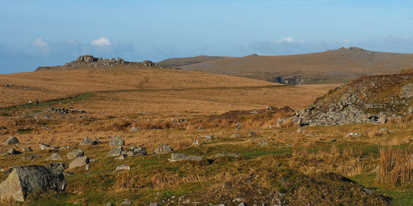 Looking across to Kings Tor, Merrivale Quarry and Great Mis Tor